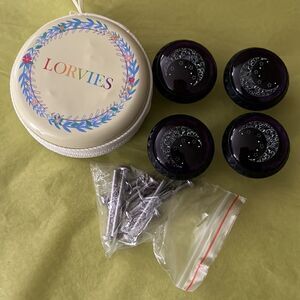 Lorvies set of 4 Knob’s Black & Purple